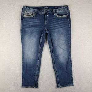 VIGOSS Jeans Womens 20x25 Blue Capri Heritage Fit Dark Wash Denim